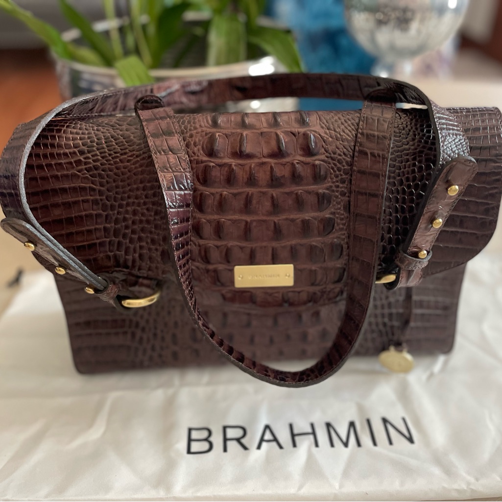 Nwot! Brahmin Brown Leather Satchel Purse